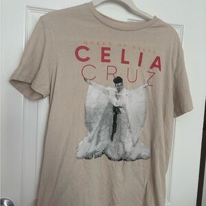 Celia Cruz Graphic Beige T-Shirt